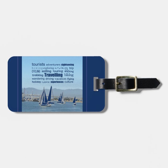Travelling Adventures Word Fun Luggage Tag (Front Horizontal)