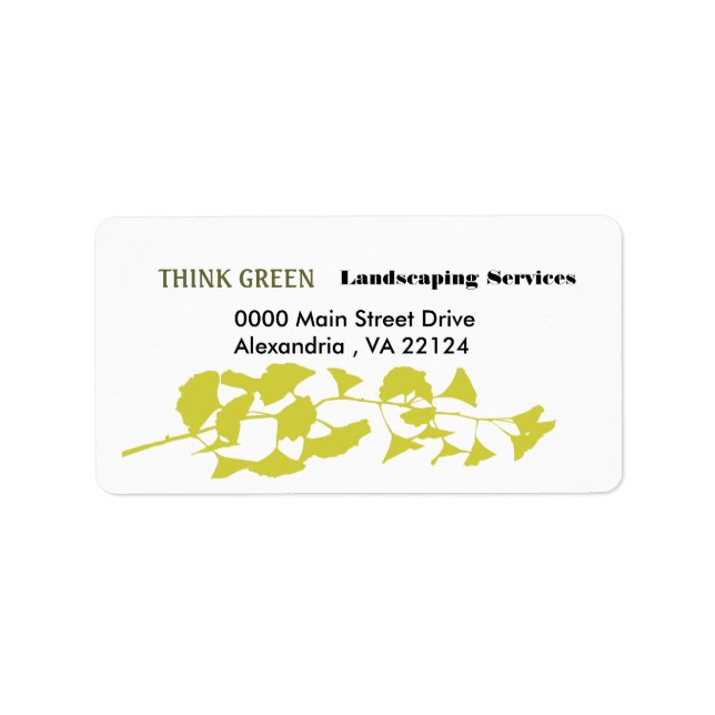 Travelling beautiful Gingko Leaf  Green Landscapin Label (Front)