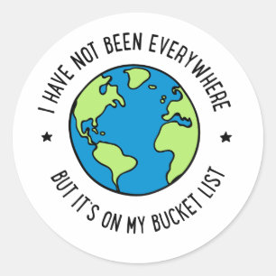Travelling Bucket List Classic Round Sticker