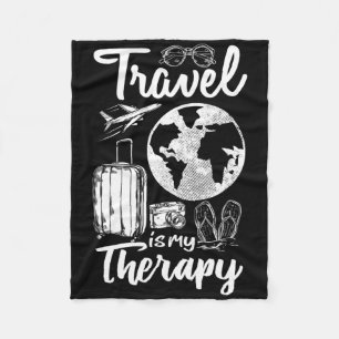 Travelling Camping Trip World Traveller Travel Is  Fleece Blanket