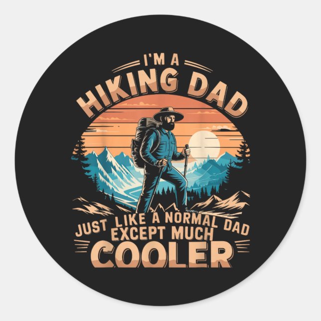 Travelling Dad Like A Normal Dad Except Much Coole Classic Round Sticker (Front)