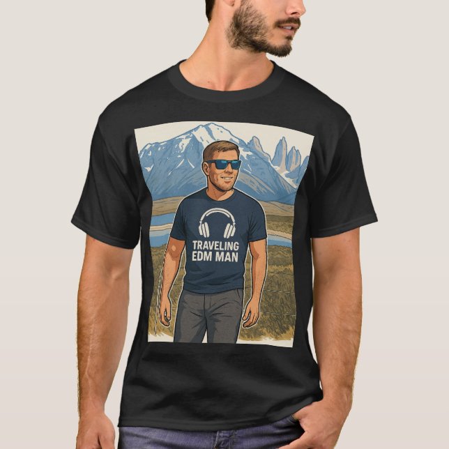 Travelling EDM man T-Shirt (Front)
