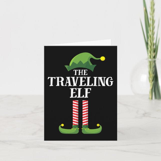 Travelling Elf Matching Family Group Christmas Par Card (Front)