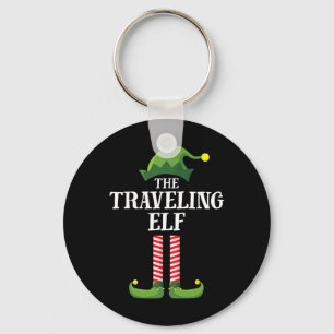 Travelling Elf Matching Family Group Christmas Par Key Ring