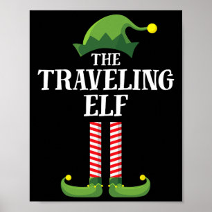 Travelling Elf Matching Family Group Christmas Par Poster