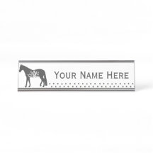 Travelling Floral Horse Customisable Name Plate