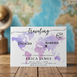 Travelling from Engaged to Married Bridal Shower Invitation