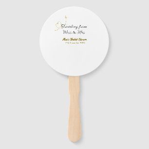 Travelling from Miss to Mrs bridal shower add name Hand Fan