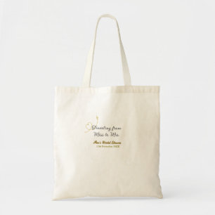 Travelling from Miss to Mrs bridal shower add name Tote Bag