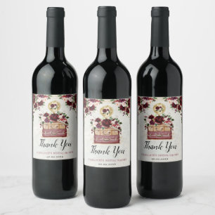 Travelling from Miss to Mrs Bridal Shower Favours Wine Label