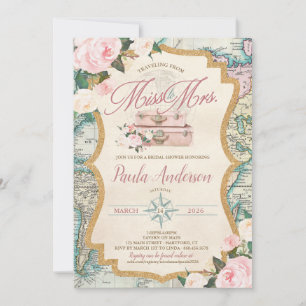 Travelling from MISS TO MRS. Bridal Shower  Invitation