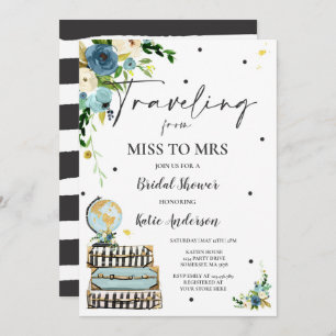 Travelling From Miss to Mrs Bridal Shower Map Brid Invitation