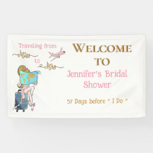 Travelling From Miss to Mrs Bridal Shower Welcome Banner