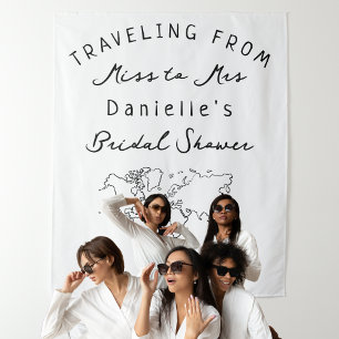 Travelling from Miss to Mrs Personalised Backdrop Tapestry