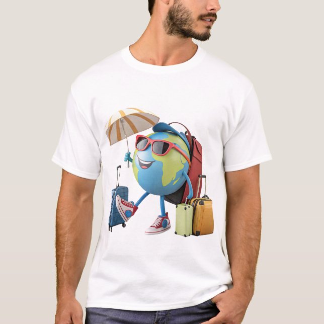Travelling Globe with Accessories T-Shirt (Front)