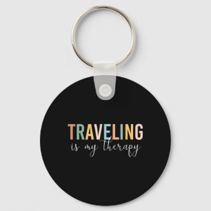 Travelling Is My Therapy Key Ring