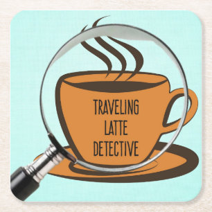 Travelling Latte Detective coasters