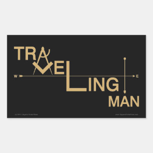 Travelling Man Oblong Sticker