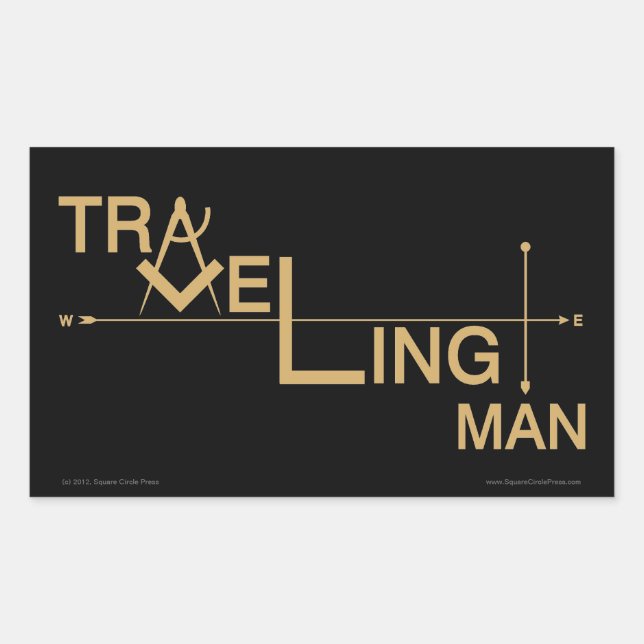 Travelling Man Oblong Sticker (Front)