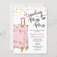 Travelling Miss to Mrs. Bridal Shower Invitation