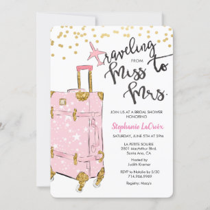 Travelling Miss to Mrs. Bridal Shower Invitation