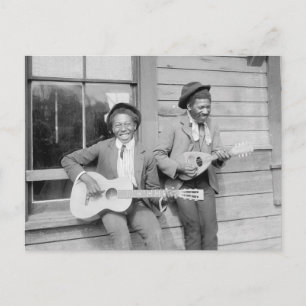 Travelling Musicians, 1902 Postcard