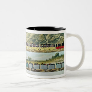 Travelling on the Liverpool and Manchester Two-Tone Coffee Mug
