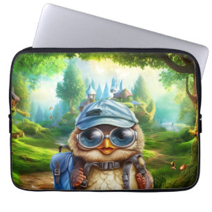 Travelling owl on an enchanted forest laptop sleeve