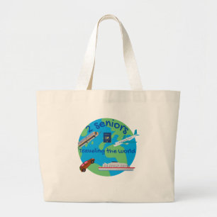 Travelling the world large tote bag