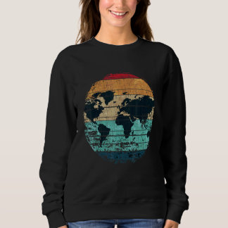 Travelling Traveller Countries Cartography Retro W Sweatshirt
