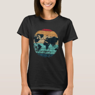 Travelling Traveller Countries Cartography Retro W T-Shirt