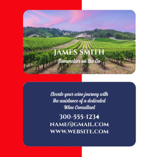 Travelling Vineyard Winery Business Card