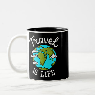 Travelling World Travel Two-Tone Coffee Mug