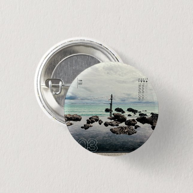 travelog_3 3 cm round badge (Front & Back)