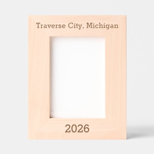 Traverse Cirt Michigan - Laser Engraved Frame  (Front)