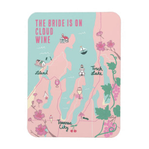 Traverse City Cloud Wine Bachelorette Magnet