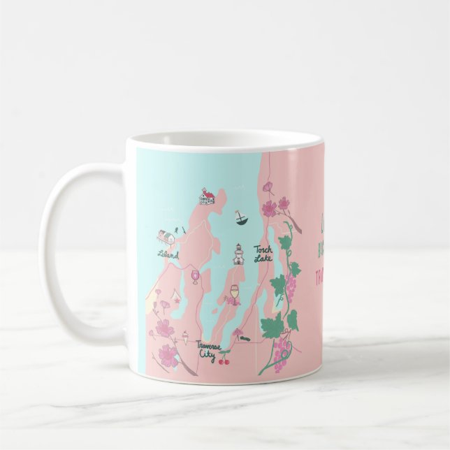 Traverse City Michigan Map Bachelorette Party Coffee Mug (Left)