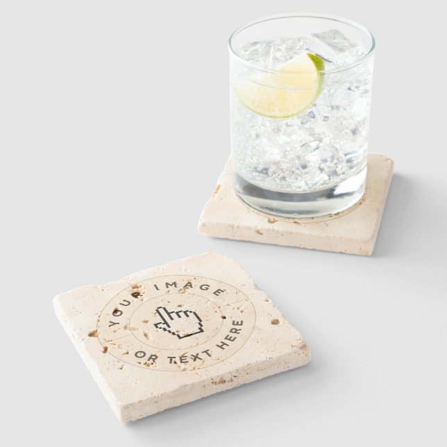 Travertine Coaster - Custom (add image/text) (Side)