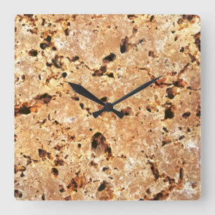 Travertine Stone Look Square Wall Clock