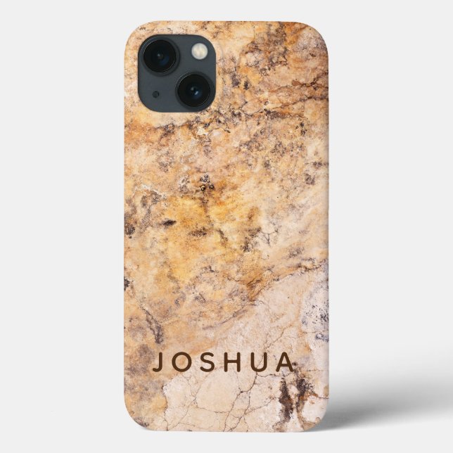 Travertine Stone Phone/iPad Case Custom Name (Back)