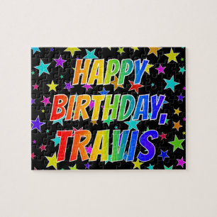 "TRAVIS" First Name, Fun "HAPPY BIRTHDAY" Jigsaw Puzzle