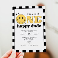 TRAVIS One Happy Dude Smile Face First Birthday