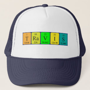 Travis periodic table name hat