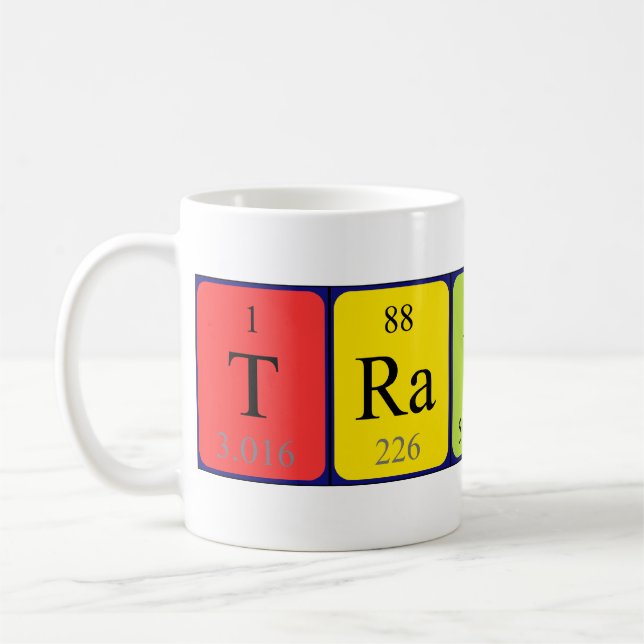 Travis periodic table name mug (Left)