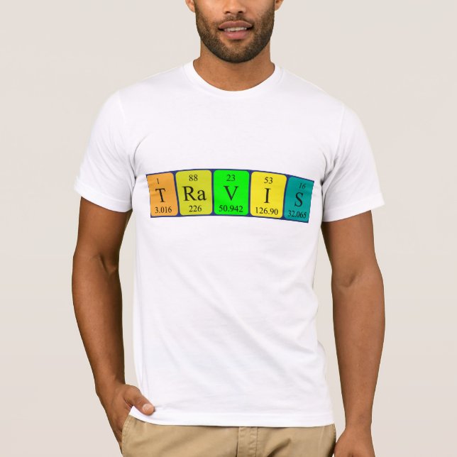 Travis periodic table name shirt (Front)