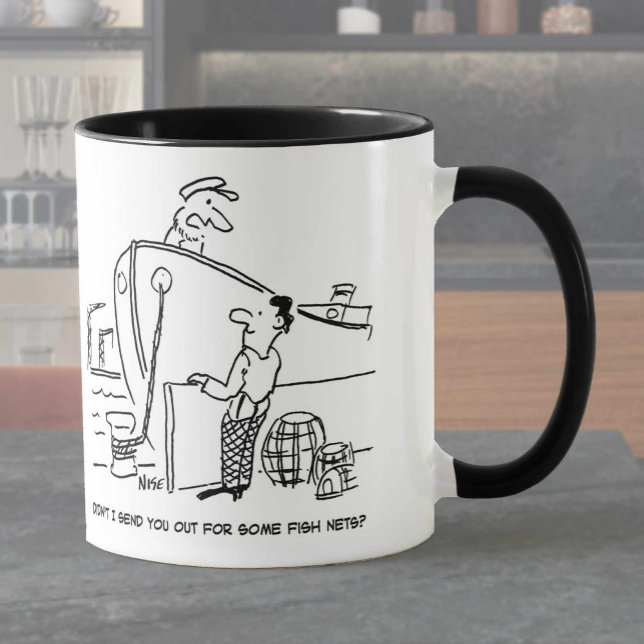 Trawler Ship Skipper with Crew Member. Funny Mug (Creator Uploaded)