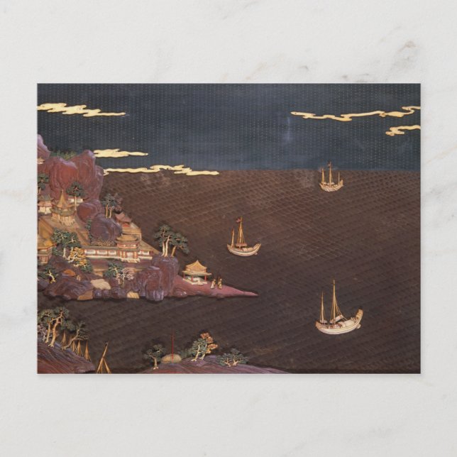 Tray with marine scene postcard (Front)