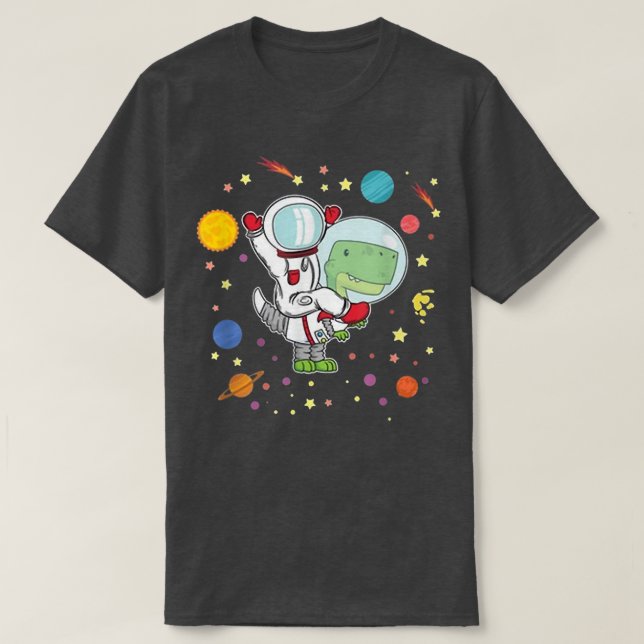 TRe Astronaut Kids Dinosaur Spaceman Funny Space  T-Shirt (Design Front)