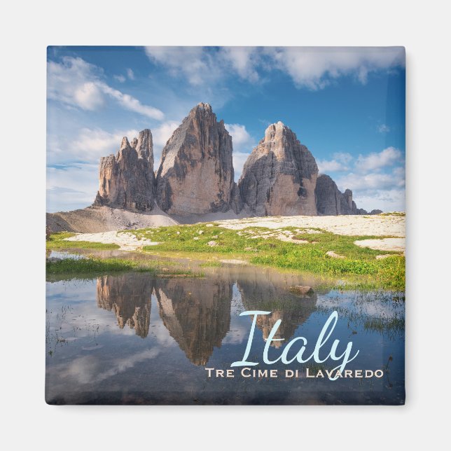 Tre Cime di Lavaredo/Drei Zinnen Dolomite mountain Magnet (Front)