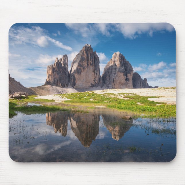 Tre Cime di Lavaredo/Drei Zinnen Dolomite mountain Mouse Pad (Front)